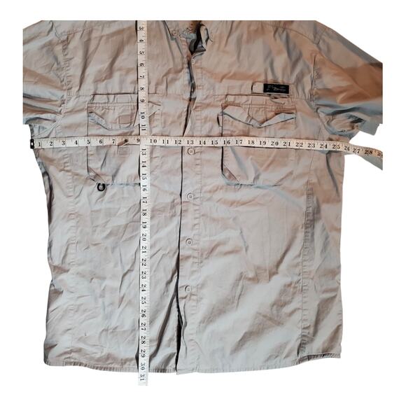 Black Tip Big Catch Gray Fishing Shirt Men’s Large Pockets Gear Loops Chest 24” - Picture 5 of 9
